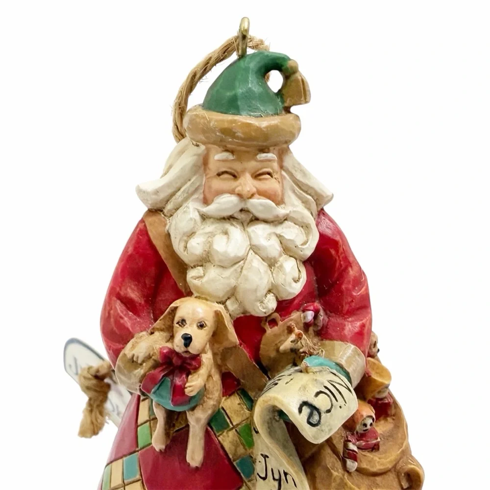 Jim Shore | Naughty or Nice Santa Ornament Double Sided
